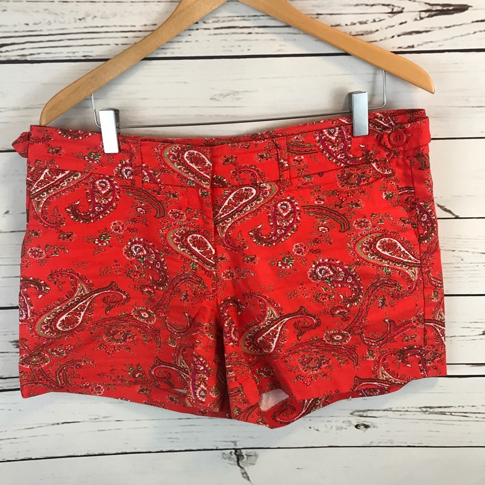 Willi Smith orange paisley shorts size 8